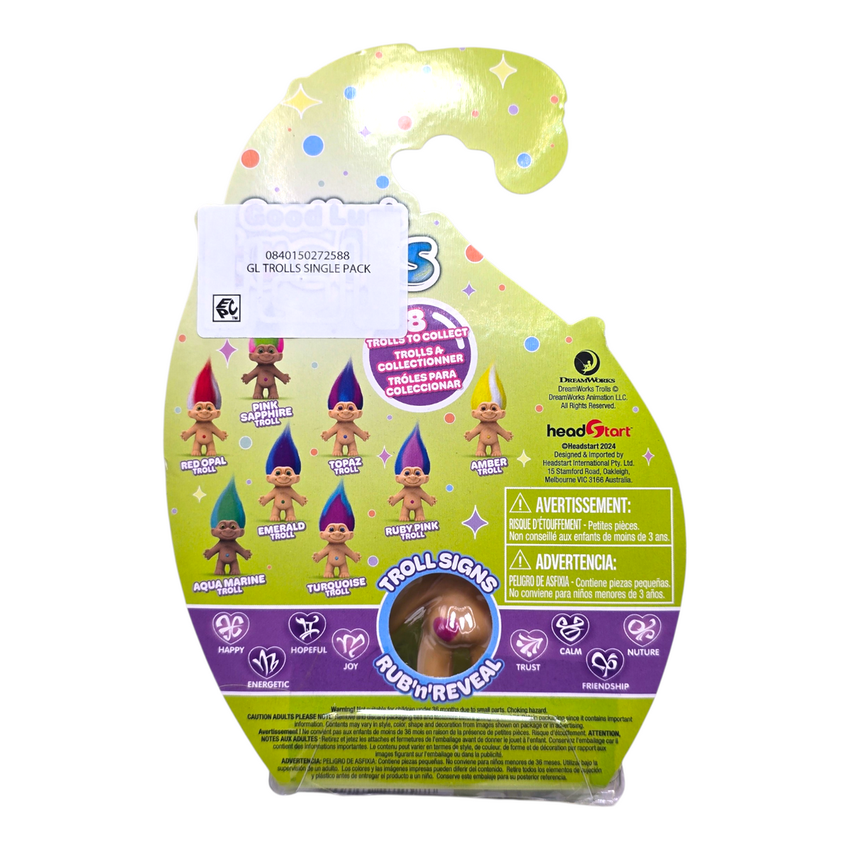 Good Luck Trolls Rub 'N Reveal TURQUOISE (Turquesa)