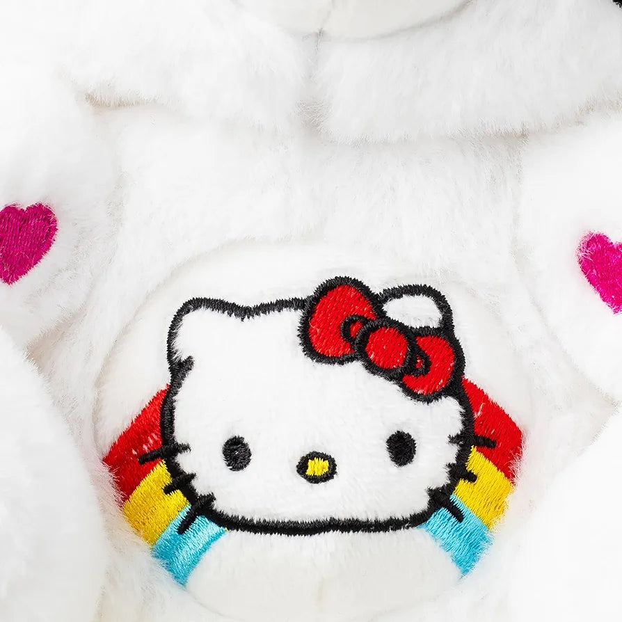 Set doble: Hello Kitty Loves Cheer Bear peluches Hello Kitty x Care Bears
