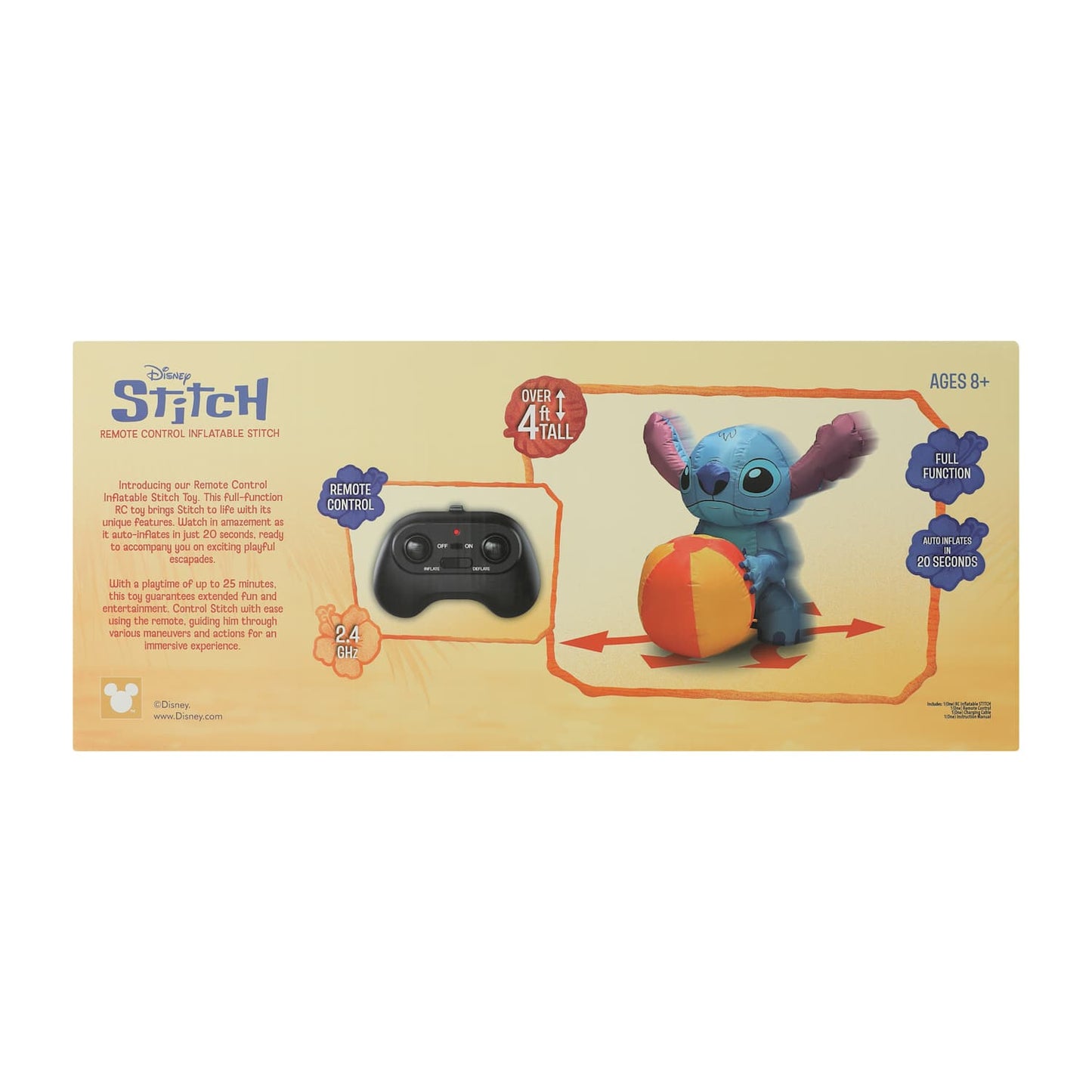 Stitch inflable control remoto 1.20 mts aprox