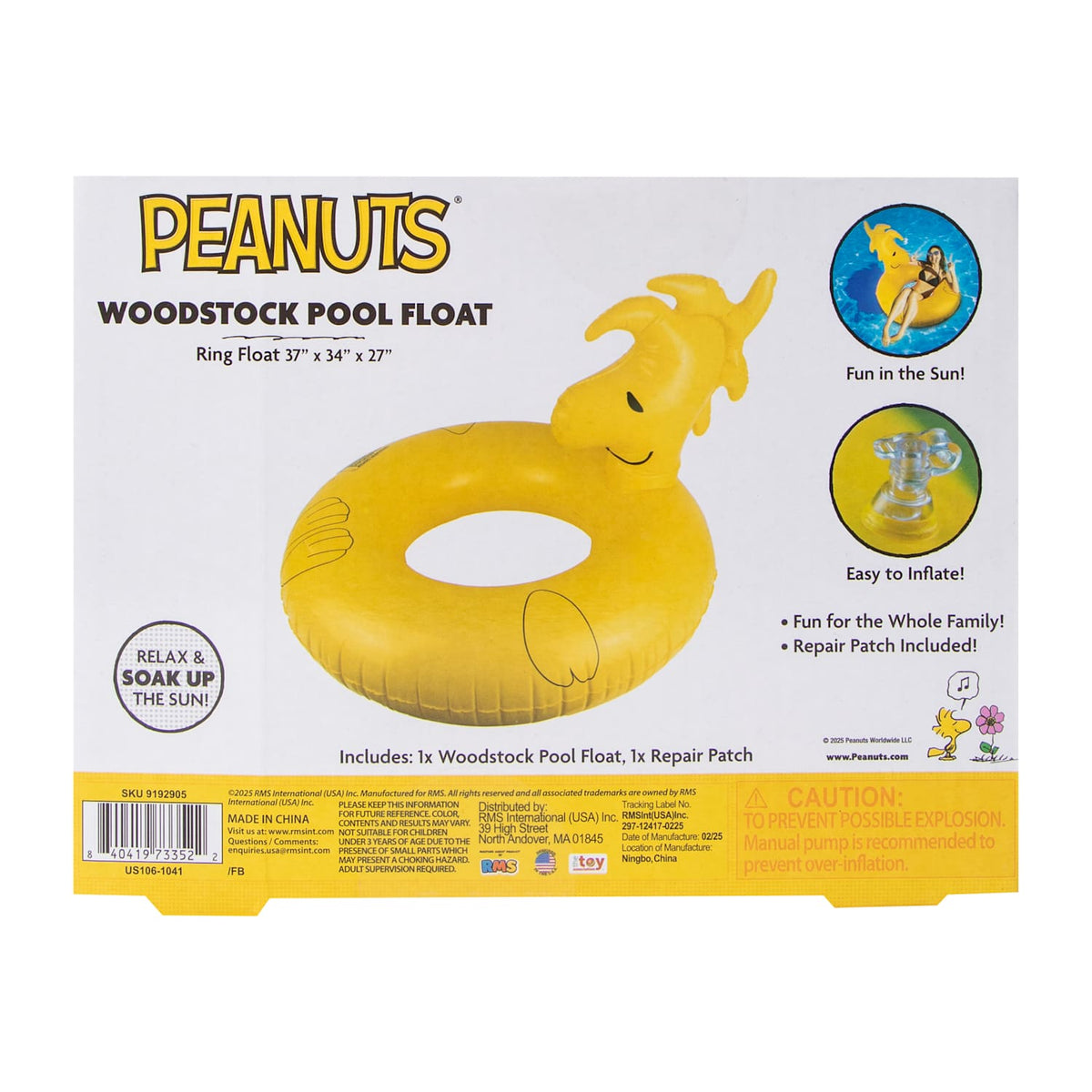 Flotador de agua Woodstock Snoopy inflable