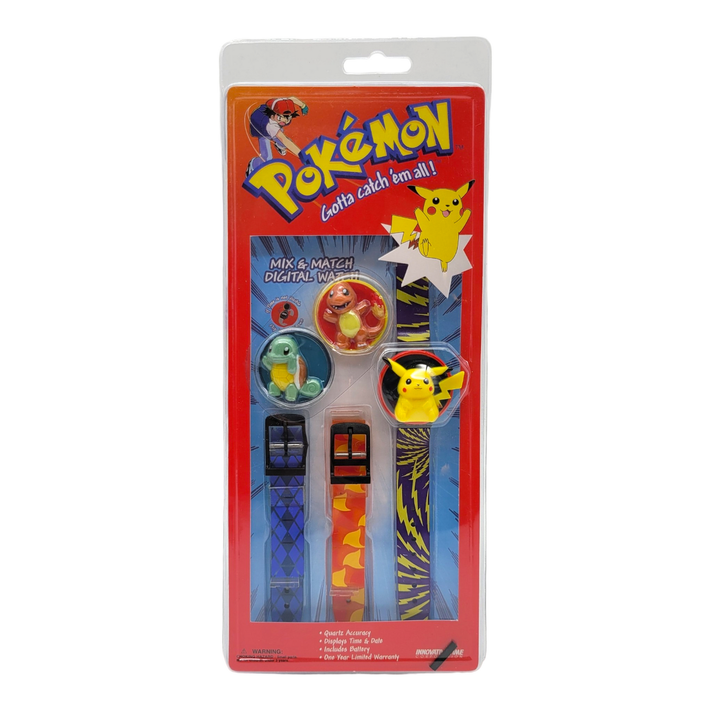 Reloj Pokémon vintage con piezas intercambiables. Necesitan baterías seguramente