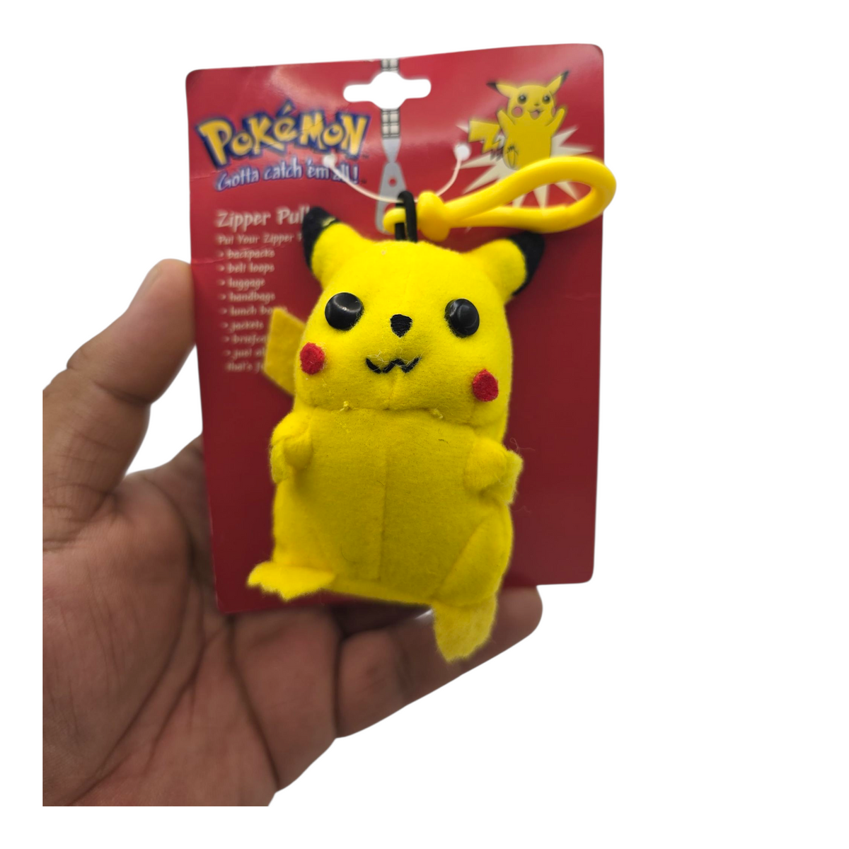 Llavero Vintage año 1999 Pokémon Pikachu de Peluche bag clip Zipper Pull