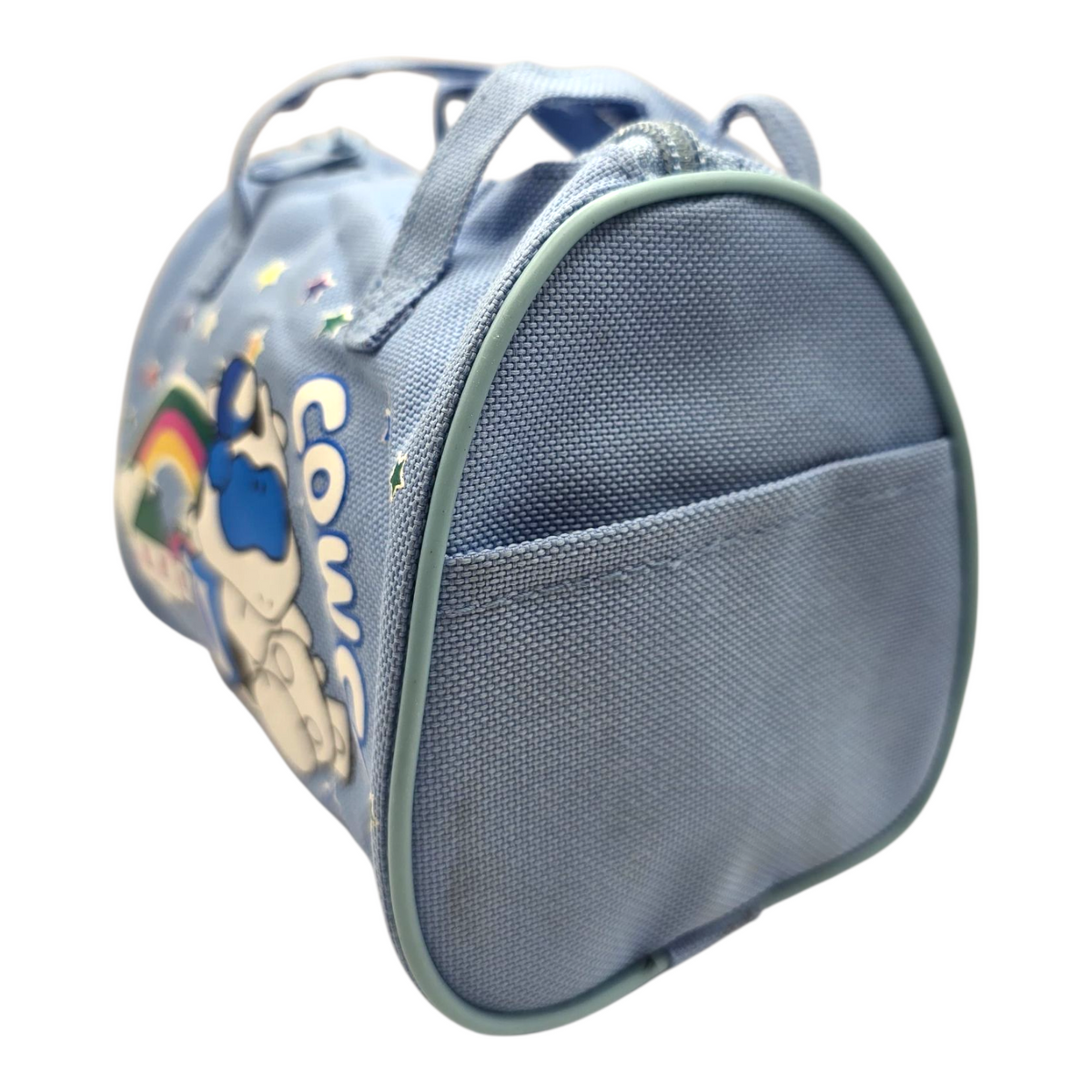 Bolsita vintage Cowco Gusanito azul genérico vaca 16x14cm aprox