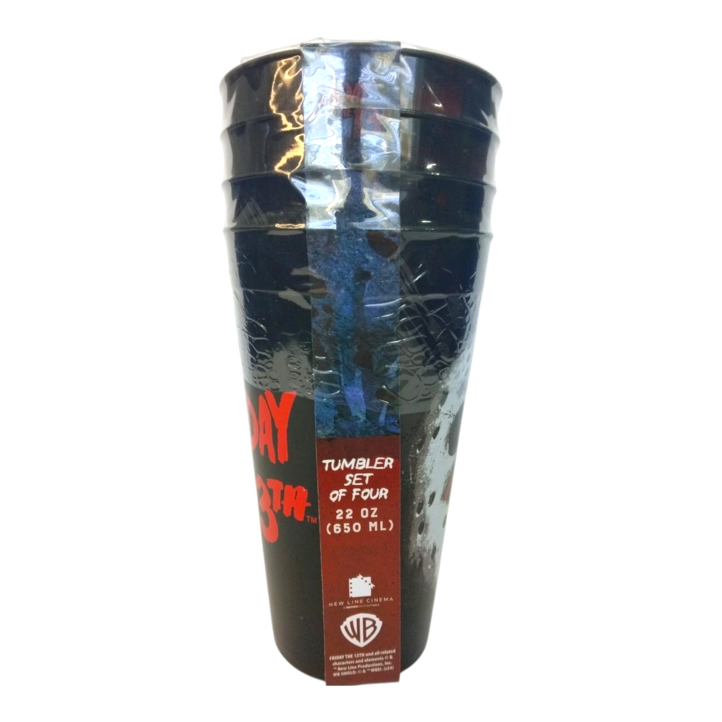 Set de 4 vasos de plástico Jason Friday 13th Horror Halloween 650 ml