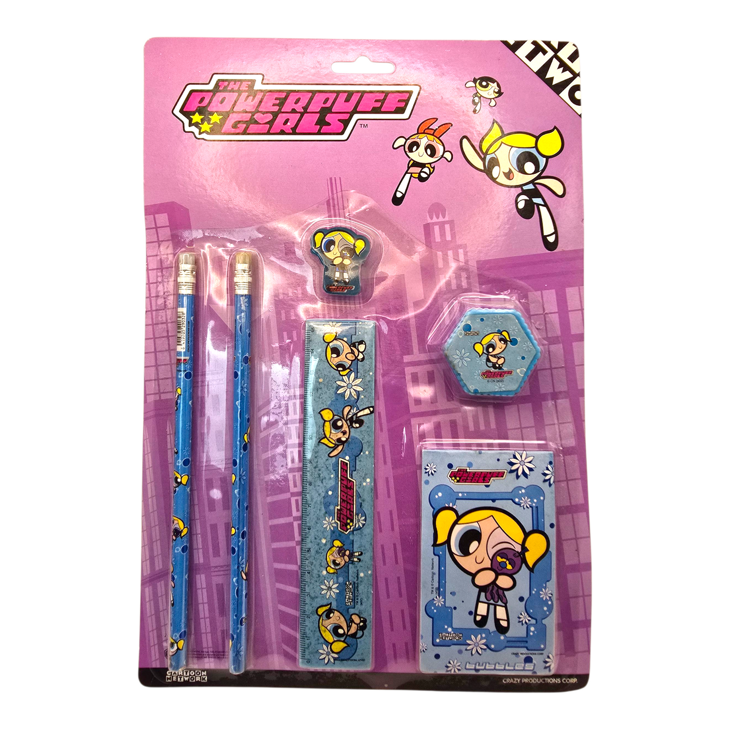 Set de Papelería vintage Chicas Super poderosas Powerpuff Girls Burbuja