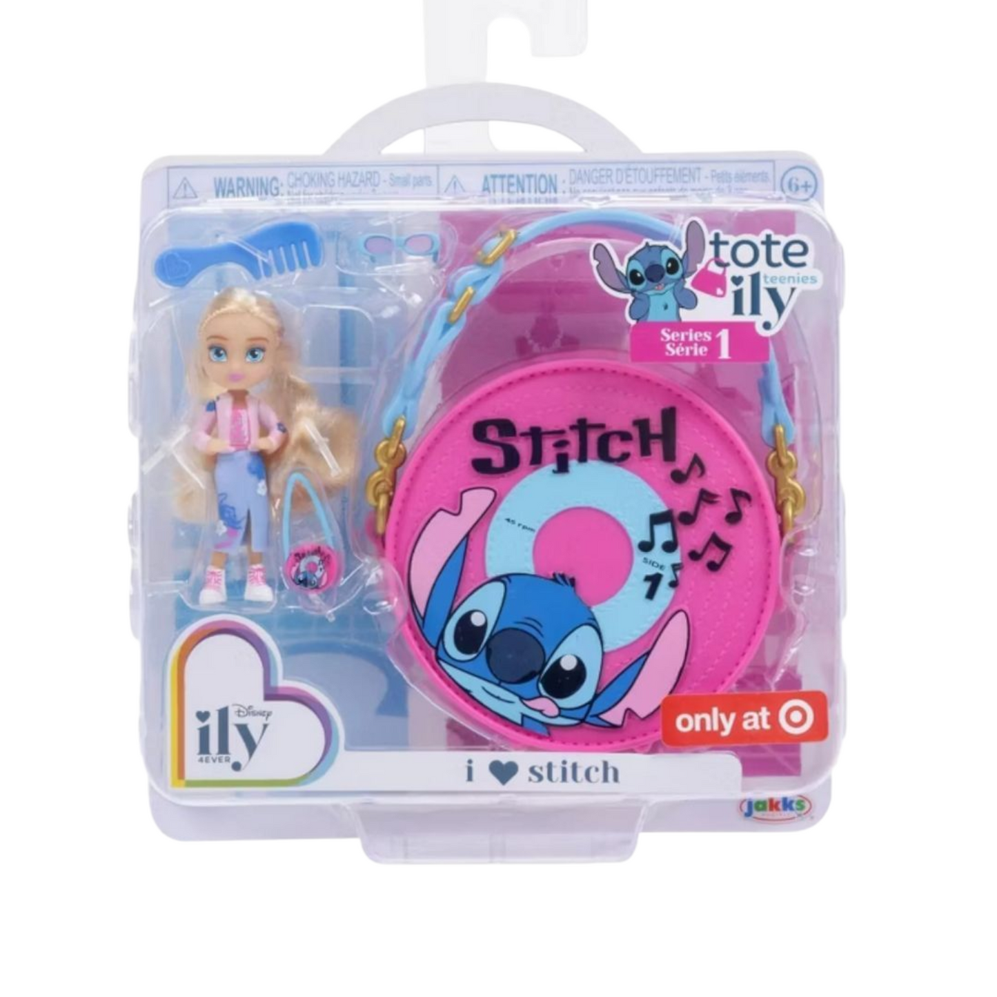 Stitch ILY Disney set de muñequitas mini y bolsita mini 7 cms aprox 2.5"