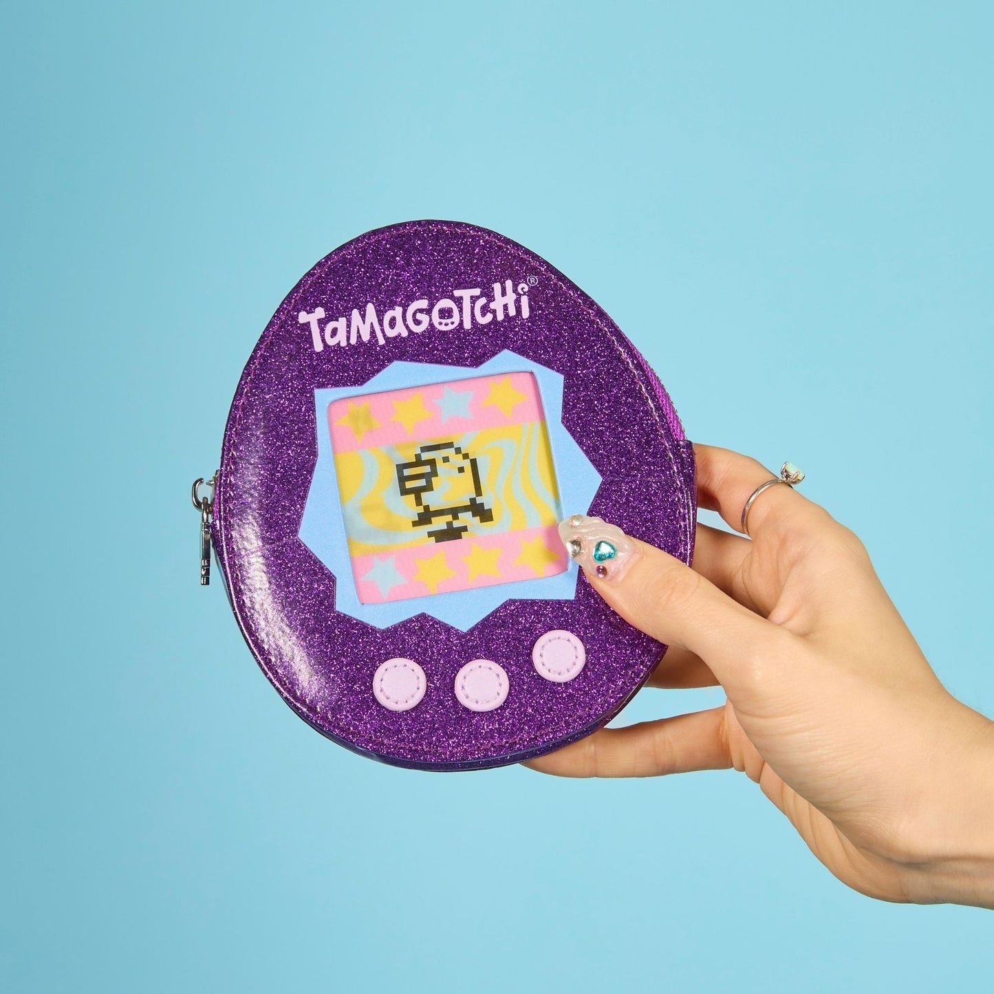 Pouch monedero Tamagotchi x Cakeworthy Morado