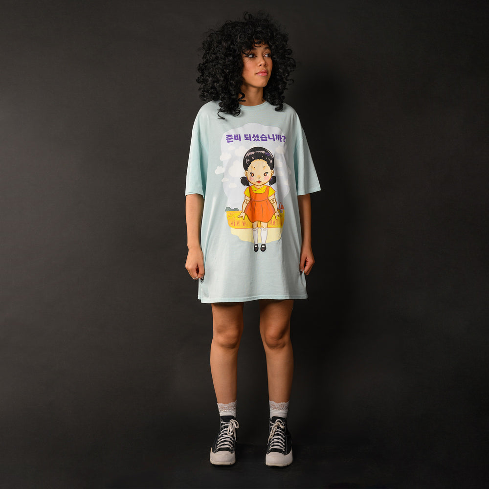 Playera vestido o blusón unisex Squid Game x Cakeworthy Shirt Dress Juego del calamar
