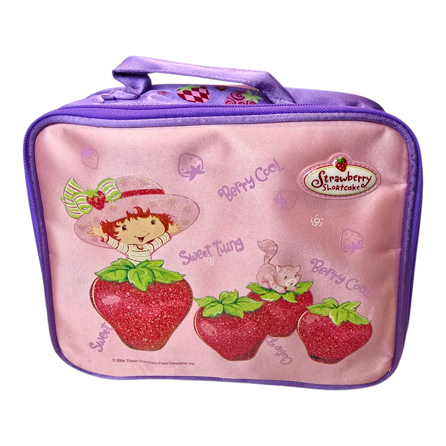 Lonchera, bolsita aislada térmica satinada Vintage Rosita fresita Strawberry Shortcake