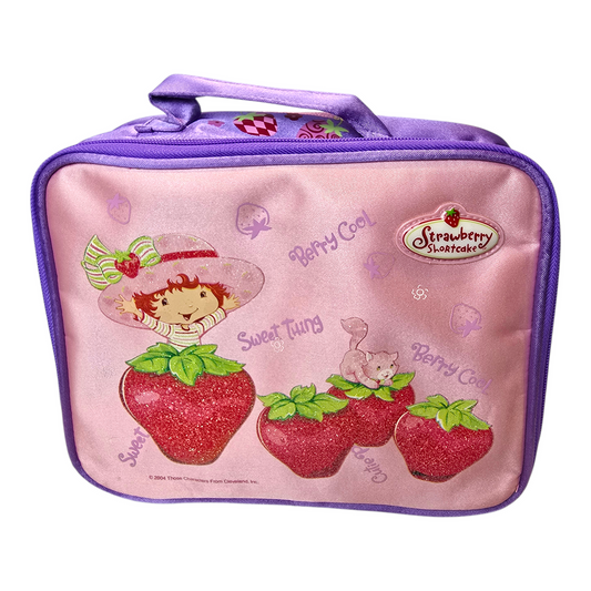 Lonchera, bolsita aislada térmica satinada Vintage Rosita fresita Strawberry Shortcake