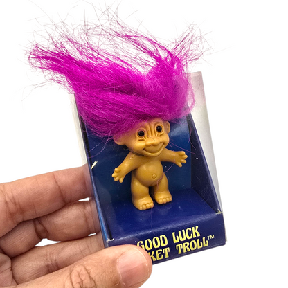 Mini Troll Vintage Russ Pocket Troll Magenta