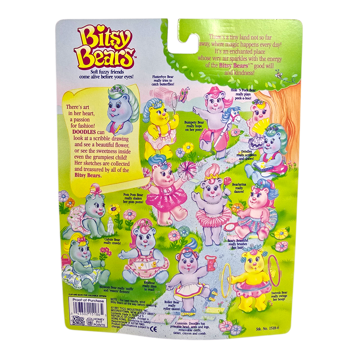 Bitsy Bears Tyco Vintage Año 1991 Doodles bear
