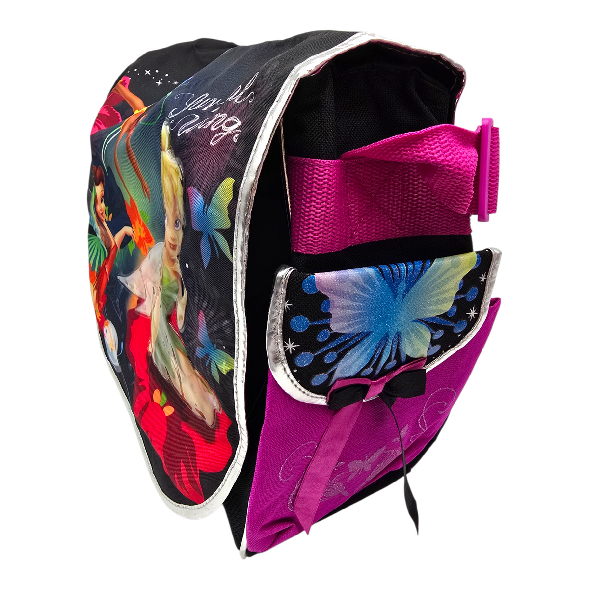 Mochila Backpack vintage Surreal wings Tinkerbell 40x35 cms aprox (manchita en pierna de Campanita) messenger bag Disney