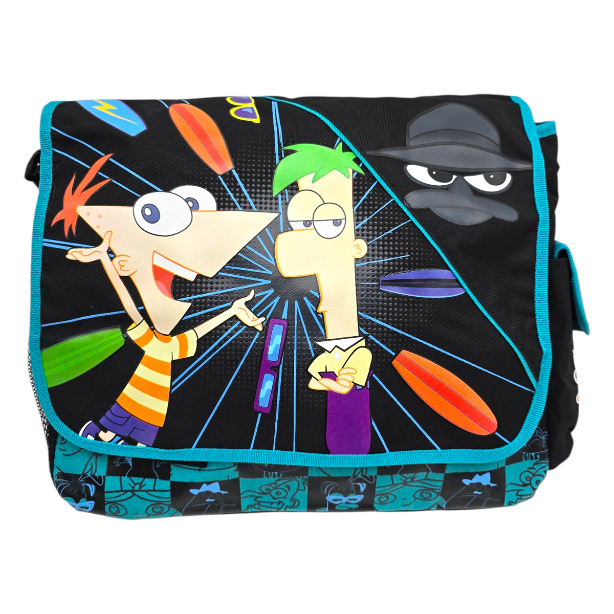Mochila Backpack vintage Phineas Y Ferb 35x30 cms aprox Messenger bag