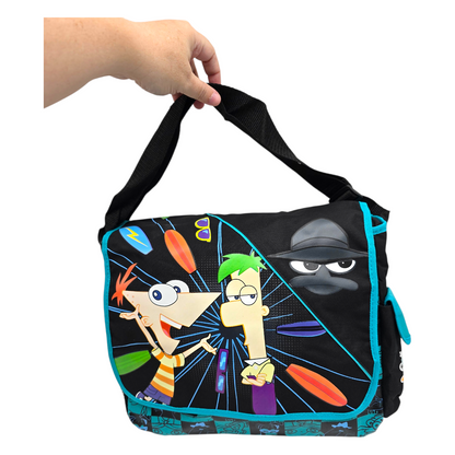 Mochila Backpack vintage Phineas Y Ferb 35x30 cms aprox Messenger bag