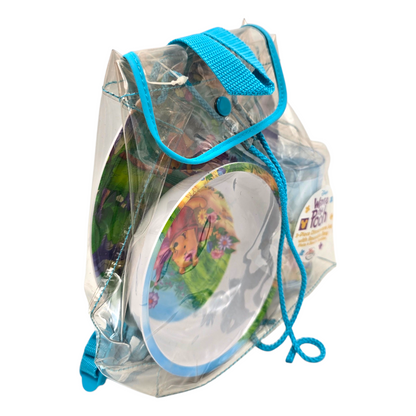 Mochilita transparente con platos de melamina Dinerware vintage Pooh 20x20 cms aprox Mochila Backpack Disney