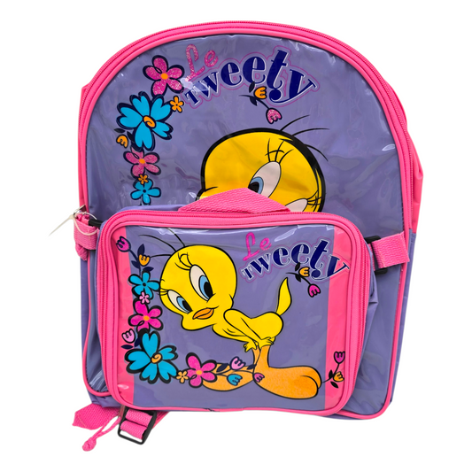 Mochila Backpack vintage con lonchera Piolin 35x30 cms aprox