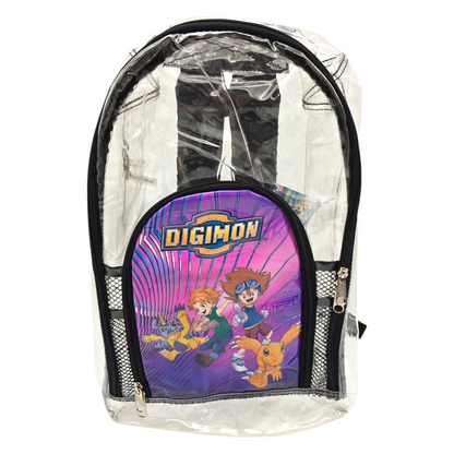 Mochila Backpack vintage Digimon Transparente 42x27 cms aprox