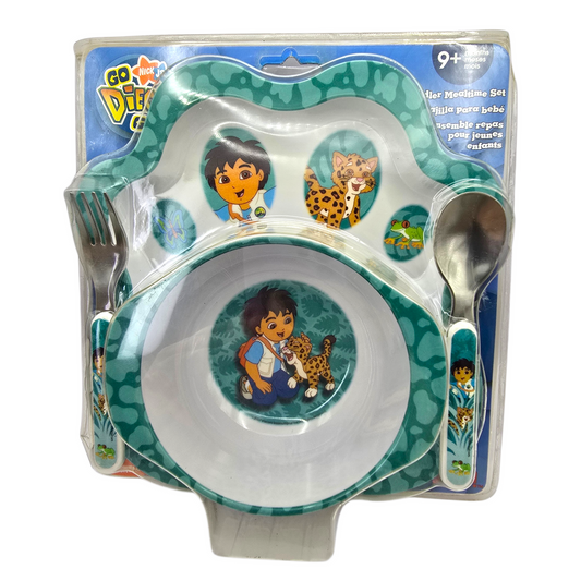 Set de platos vintage de melamina acrílicos pequeños Go Diego Go Nickelodeon