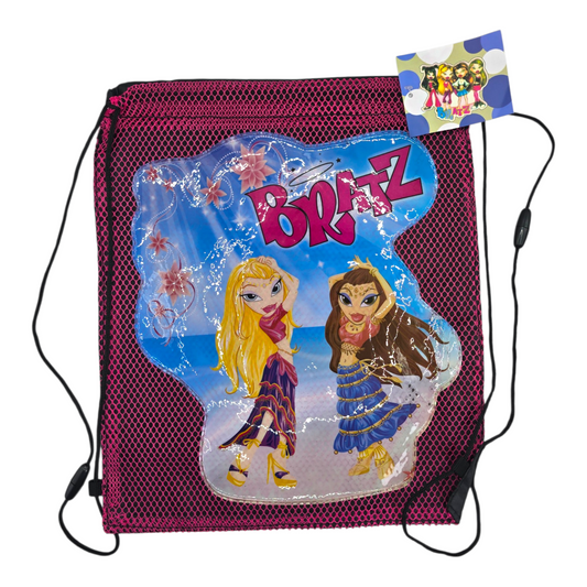 Bratz Vintage string bag bolsa tipo saco genérico 26cm x 30cm rosa con negro