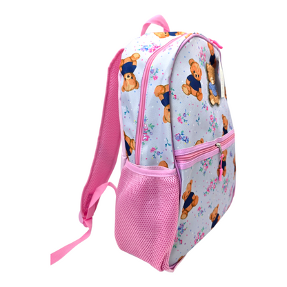 Mochila Backpack de ositos azul 42x29cm aprox