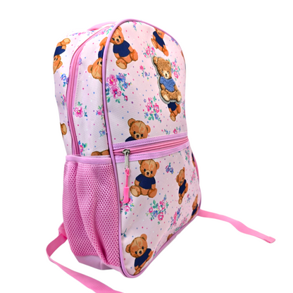 Mochila Backpack de ositos rosa 42x29cm aprox