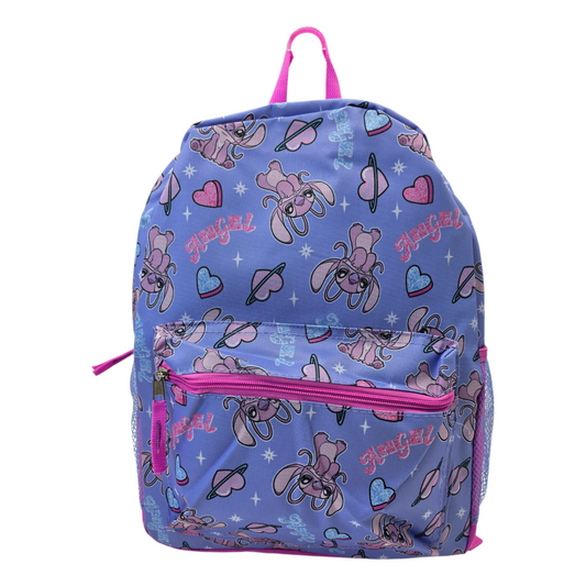 Mochila Backpack Angel Stitch Lila original licencia Disney 43x30cm aprox