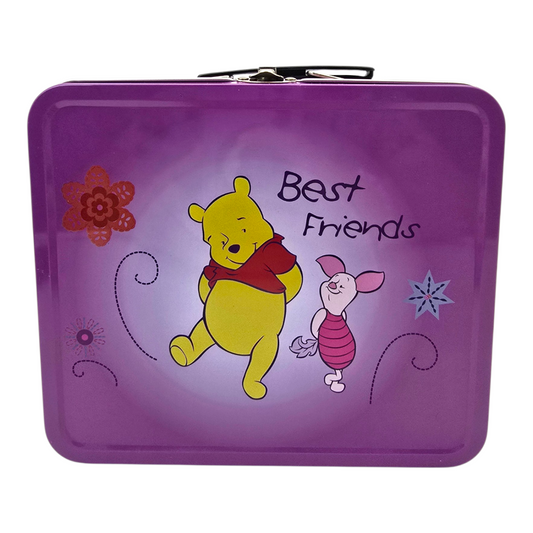Lonchera caja de metal vintage Winnie Pooh morada 21x17x10cm Disney