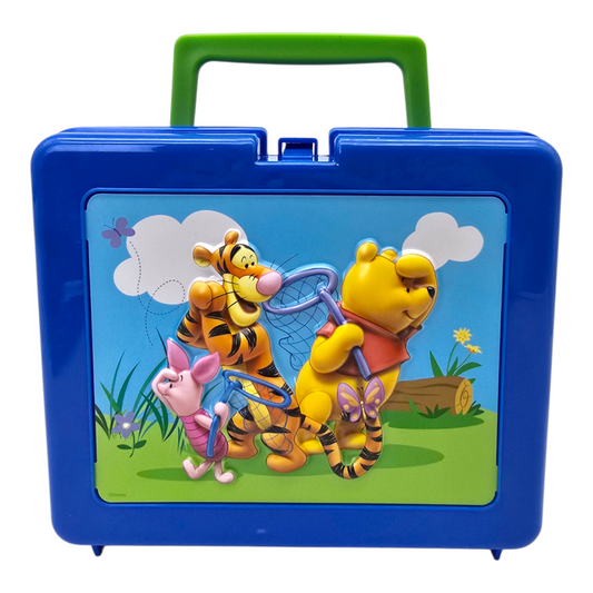 Caja lonchera plástico Winnie Pooh vintage azul 3D 23x19x10cm Disney