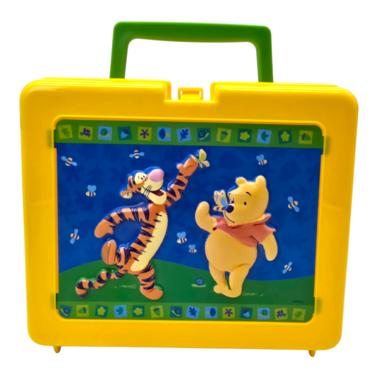 Caja lonchera plástico Winnie Pooh vintage 3D amarillo 3D 23x19x10cm Disney