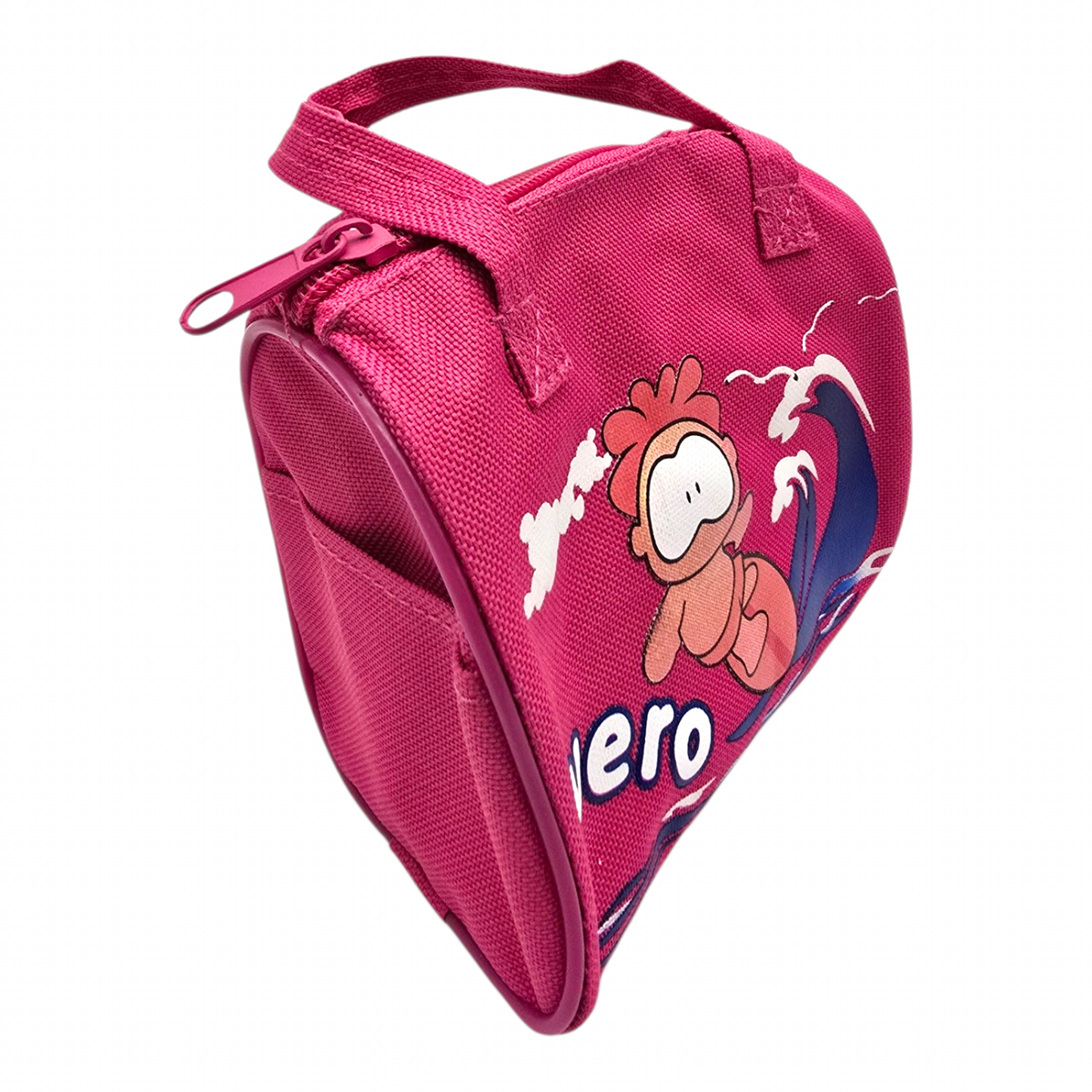 Bolsita vintage Cowco Gusanito azul genérico Wero 16x14cm aprox fucsia