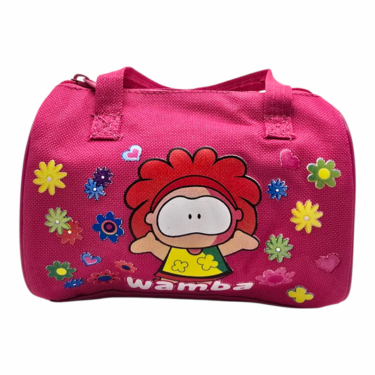 Bolsita vintage Cowco Gusanito rosa genérico Wamba 16x14cm aprox fucsia