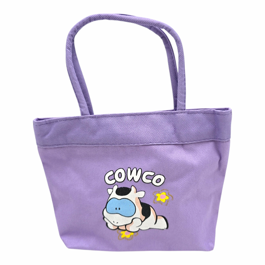 Bolsita vintage Cowco Gusanito morada genérico 16x14cm aprox