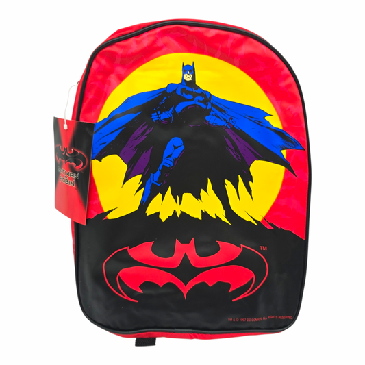 Mochila Backpack Vintage Batman Vinil Roja 38x30 cms aprox