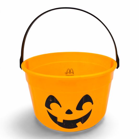 Cubeta McDonald's Happy Meal Vintage 💕 Pre-Loved Segunda Mano Boo Bucket / Pail Calabaza Neón sin Tapa #4