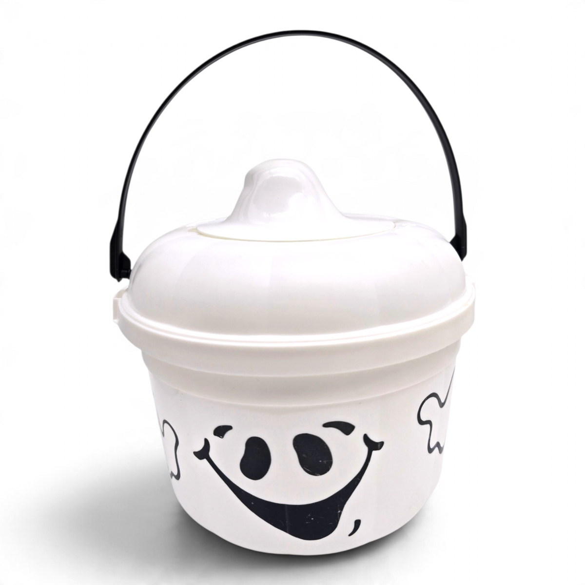 Cubeta McDonald's Happy Meal Vintage 💕 Pre-Loved Segunda Mano Boo Bucket / Pail Blanca con Tapa y Copete #22