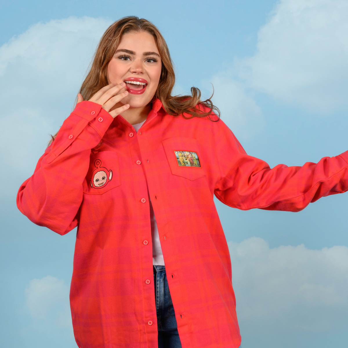 Camisa de franela unisex Teletubbies x Cakeworthy