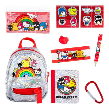 Real Littles Backpacks Hello Kitty and Friends - Hello Kitty and Friends (Plateada con Arcoíris) - Mochila Miniatura 9 cm