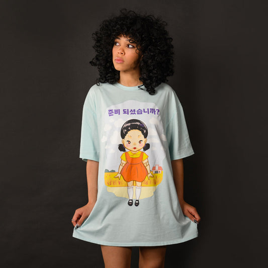 Playera vestido o blusón unisex Squid Game x Cakeworthy Shirt Dress Juego del calamar