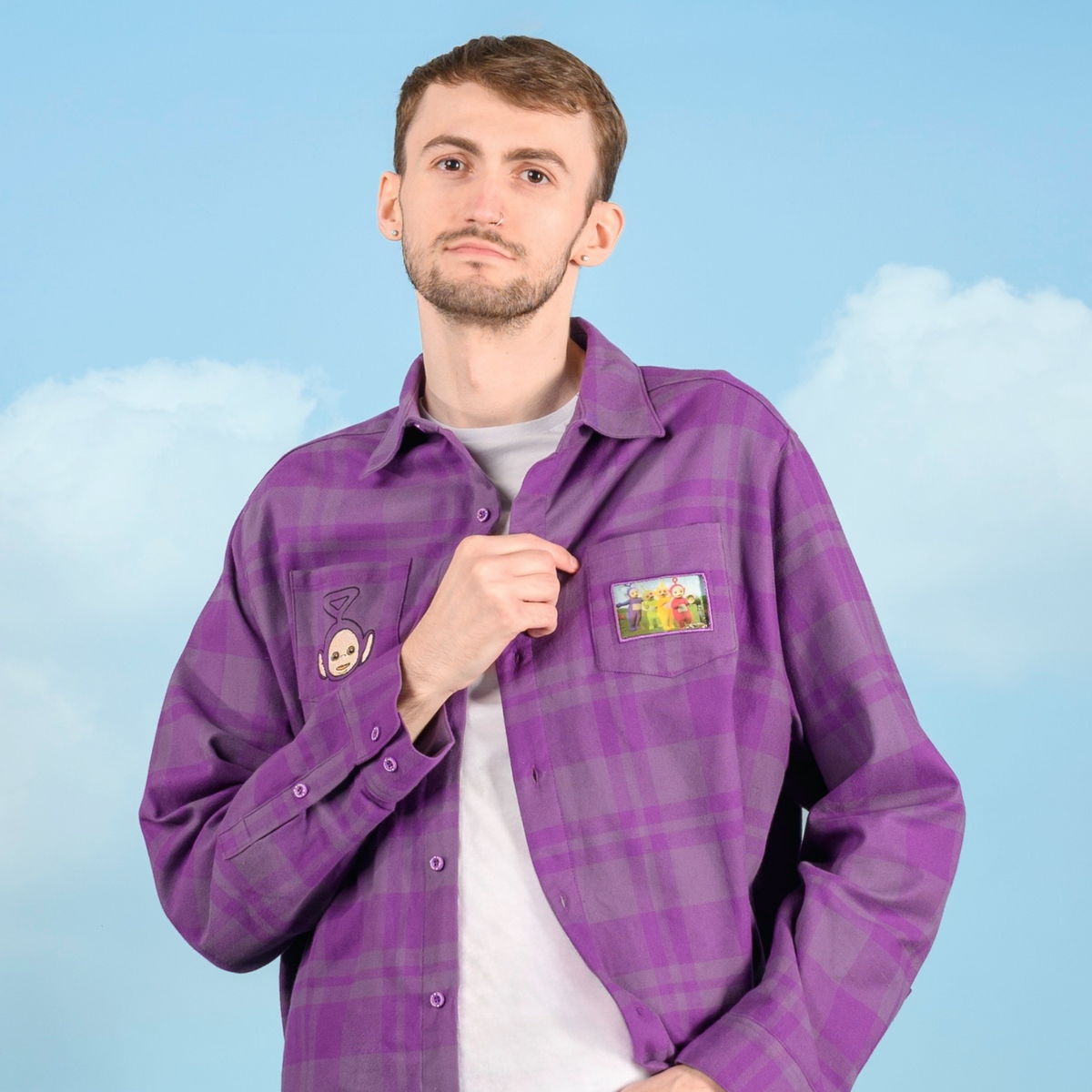 Camisa de franela unisex Teletubbies x Cakeworthy
