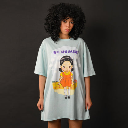 Playera vestido o blusón unisex Squid Game x Cakeworthy Shirt Dress Juego del calamar