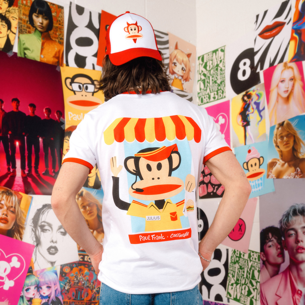 Playera unisex Paul Frank x Cakeworthy burger stand