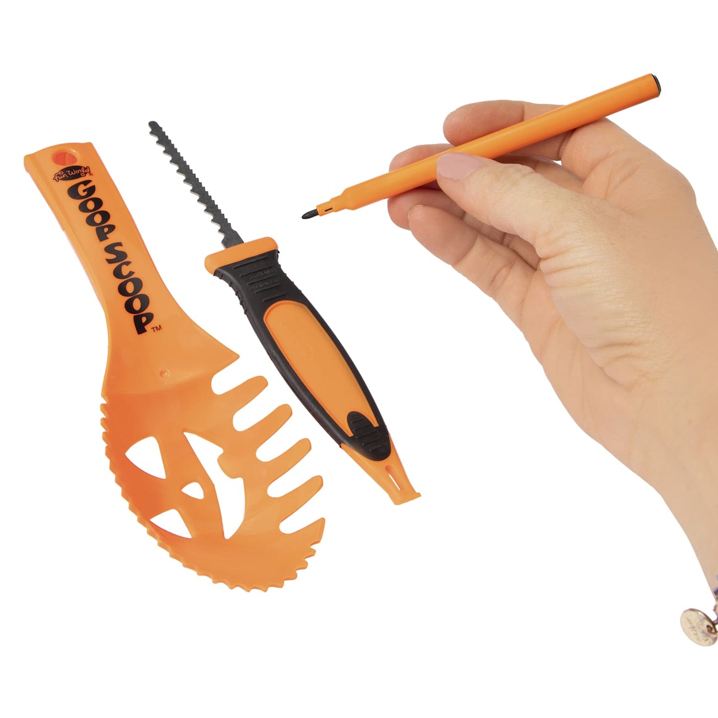 Set excavadora para calabaza pumpkin caring Halloween