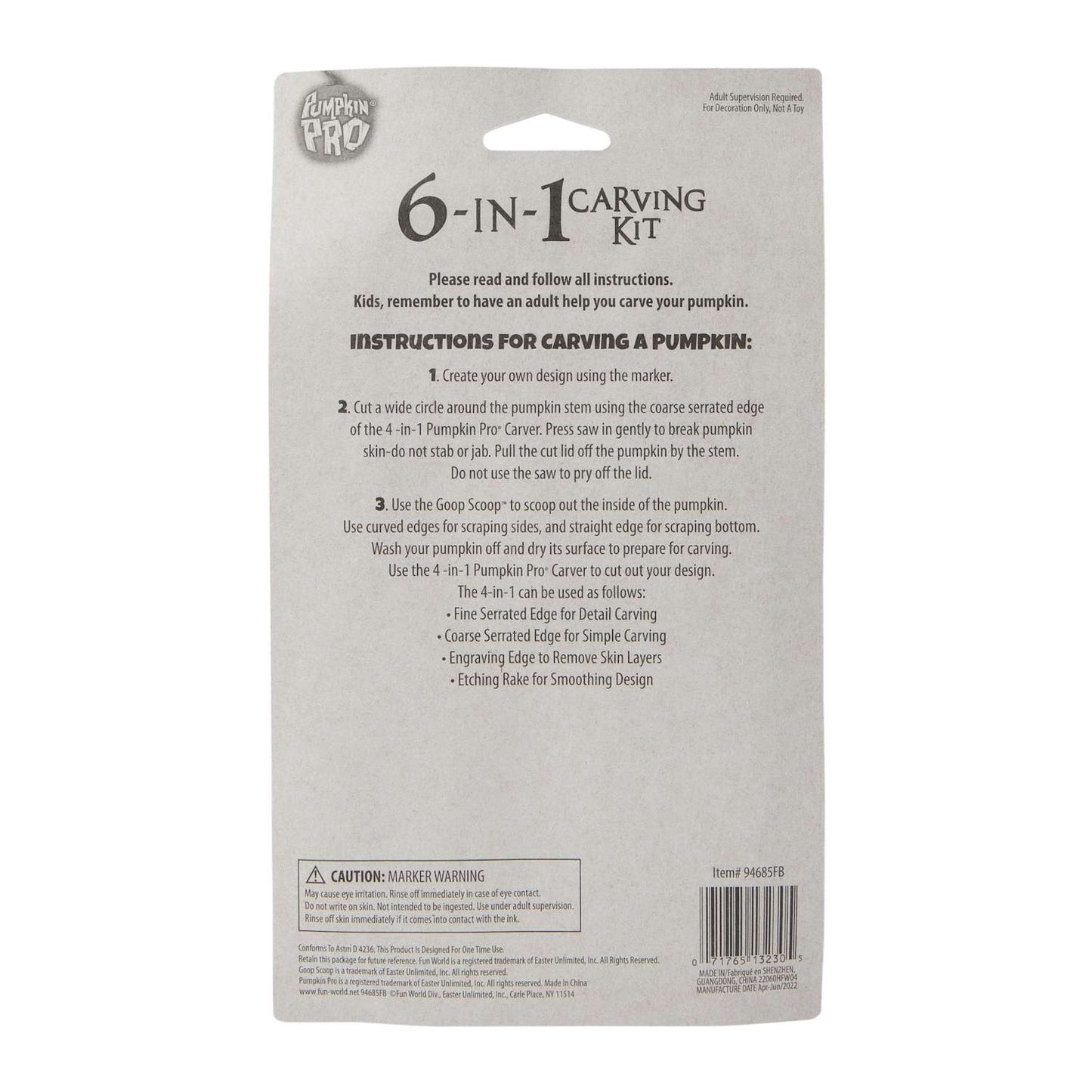 Set excavadora para calabaza pumpkin caring Halloween