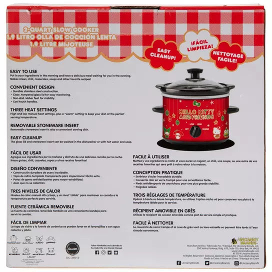 Slow Cooker olla 1.9 lts 2 quarts Hello Kitty and friends