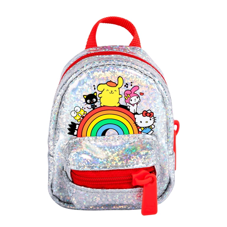 Real Littles Backpacks Hello Kitty and Friends - Hello Kitty and Friends (Plateada con Arcoíris) - Mochila Miniatura 9 cm