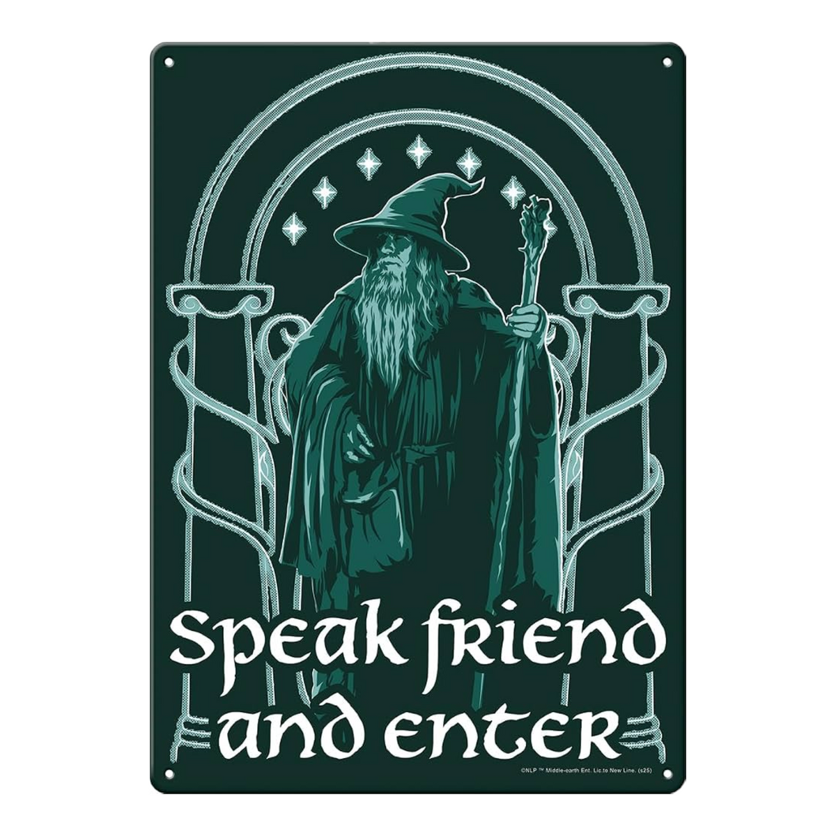 Gandalf Lord of the Rings Placa anuncio de lámina Aluminio (tipo calle)