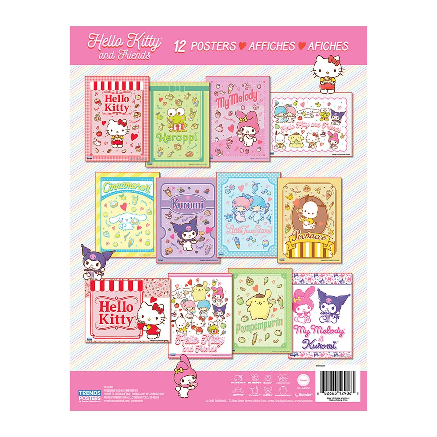 Libro de 12 posters Hello Kitty and friends tamaño carta