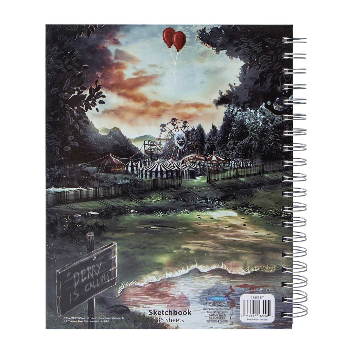 Sketch book Cuaderno Para dibujo con plumones (pasta dura) Halloween It Pennywise