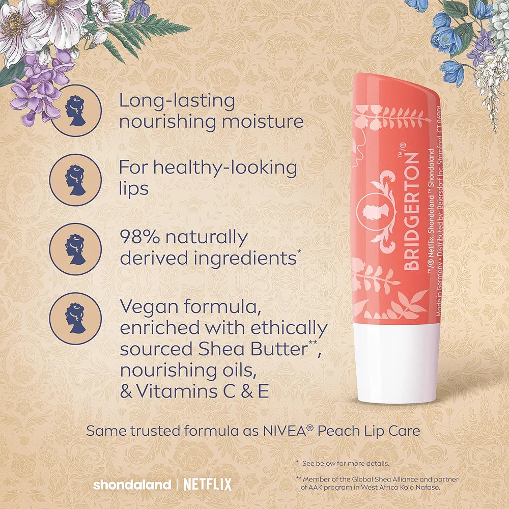 Bridgerton Nivea Labello balm Peach Tea